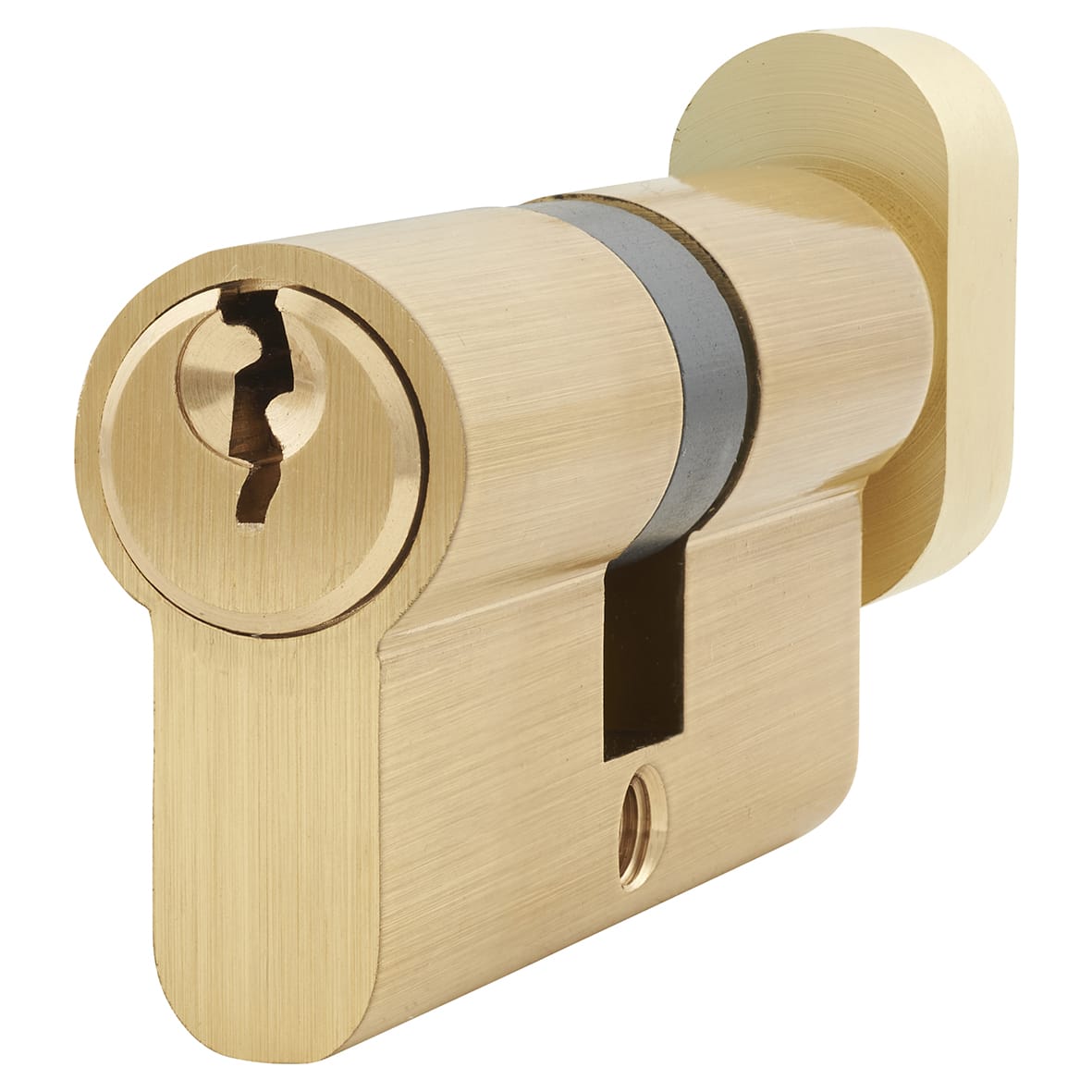 5 Pin 60mm Euro Thumbturn Cylinder - 30mm Turn + 30mm - Satin Brass - Keyed To Differ