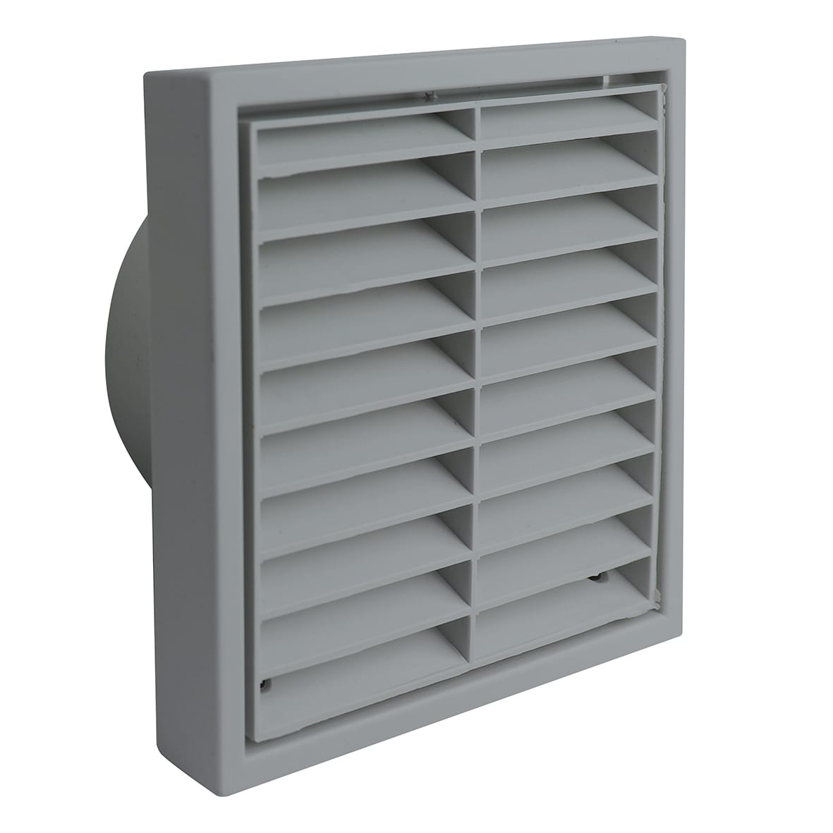 Plastic Fixed Blade Wall Grille with Anti-Insect Net Inlet - 4"/100mm - Grey