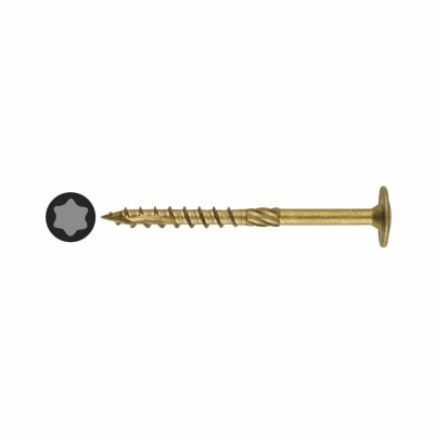Timber Connector Torx Wafer Head Wood Screws - 8.0 x 100mm - Nano Bronze - Pack of 25