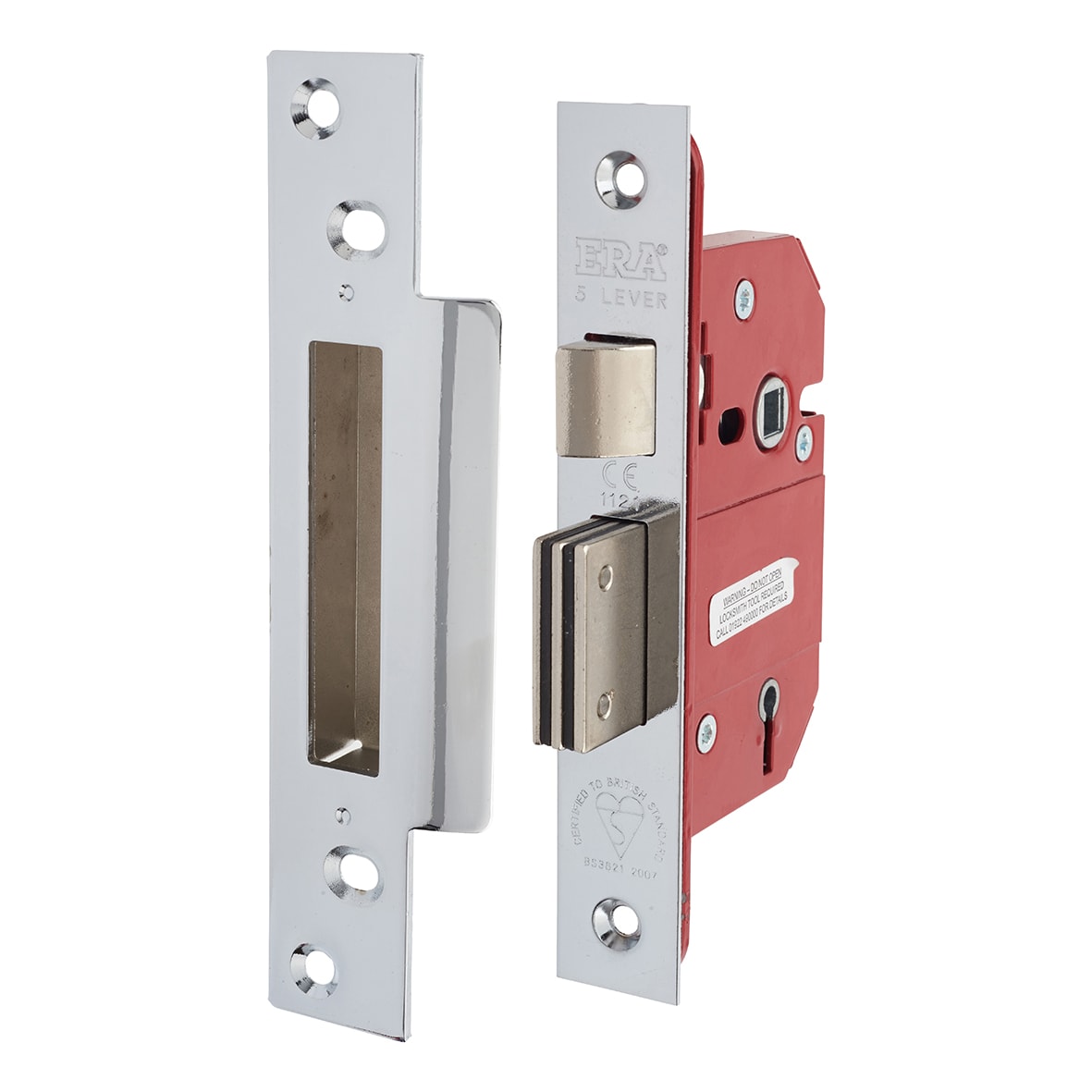 Fortress:2007 Bolt Through 5 Lever Sashlock - 79mm Case - 56mm Backset - Polished Chrome
