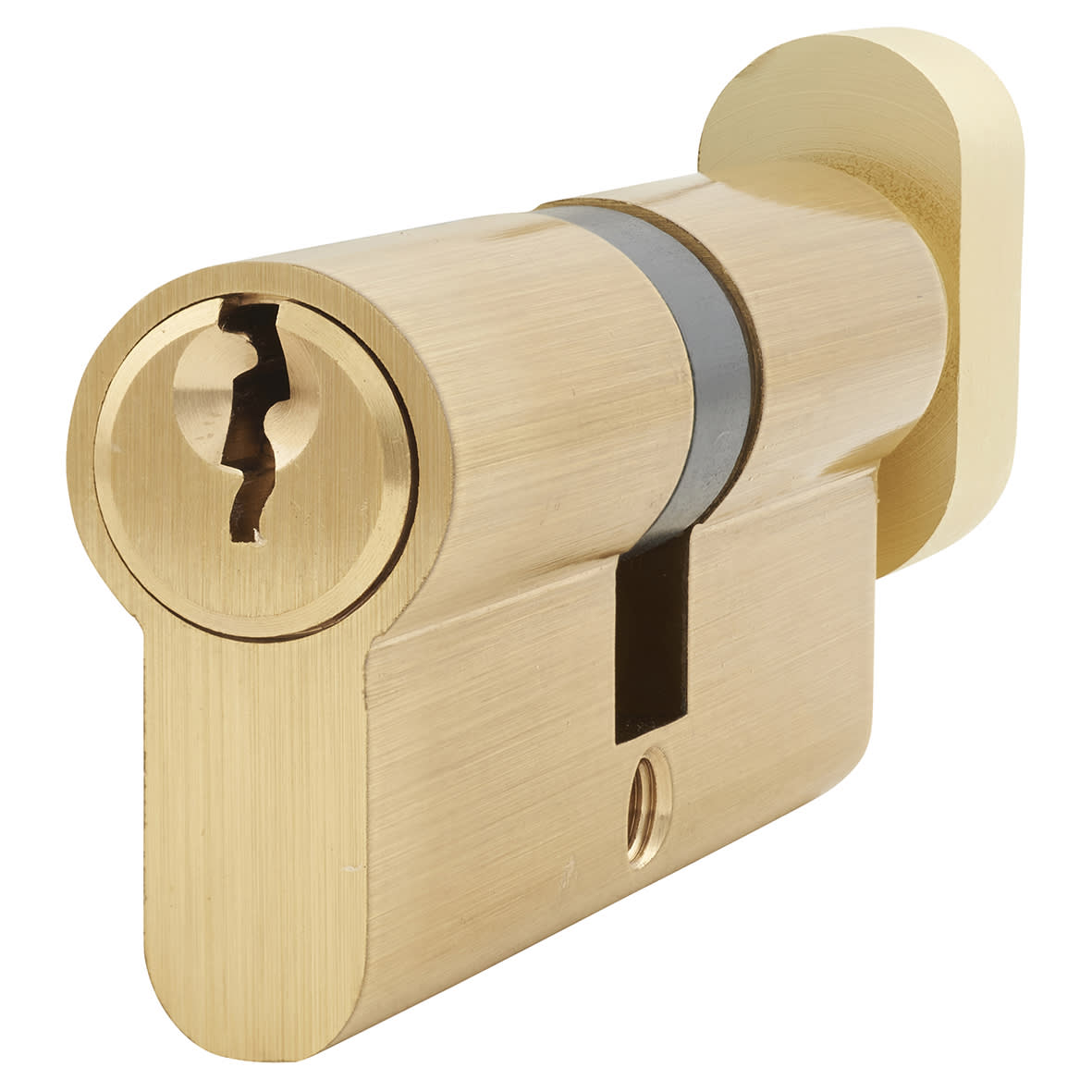 5 Pin 70mm Euro Thumbturn Cylinder - 35mm Turn + 35mm - Satin Brass - Keyed To Differ