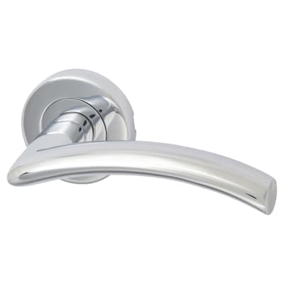 Marcus Polished Chrome Door Handles on Round Rose - Centaur Range