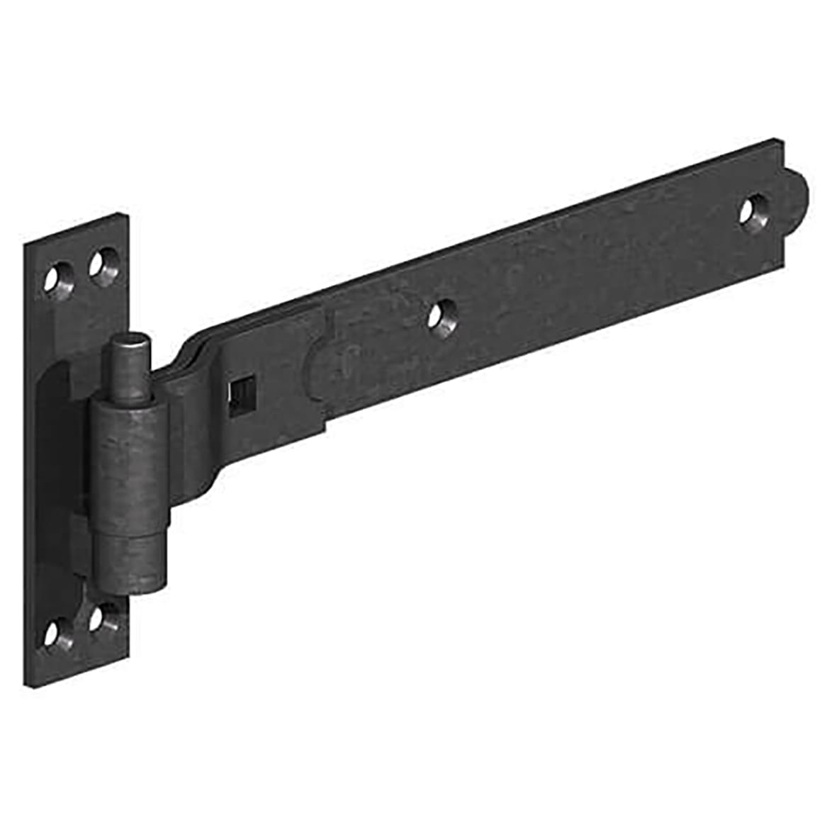 Medium Duty Cranked Hook & Band Gate Hinge - 600 x 30mm - Epoxy Black - Pair