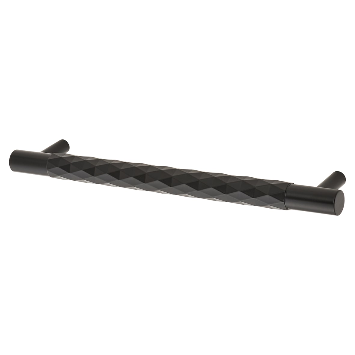 Diamond Cut 14mm T-Bar Cabinet Pull Handle - 160mm Centres - Matt Black