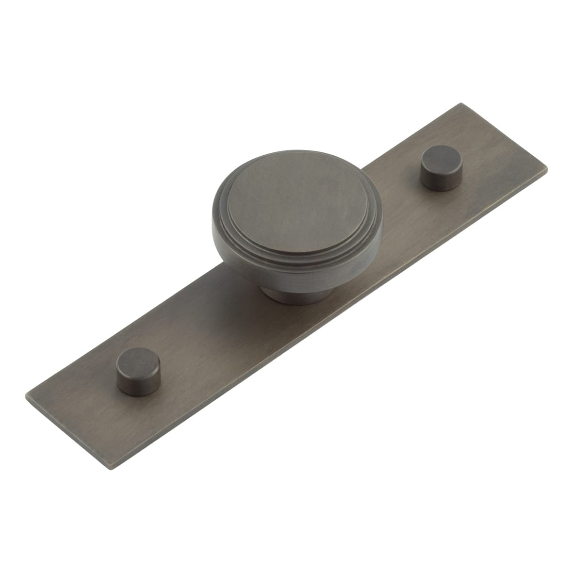 Cropley Stepped Round Cabinet Knob on Plain Backplate - 40mm Diameter - Dark Bronze