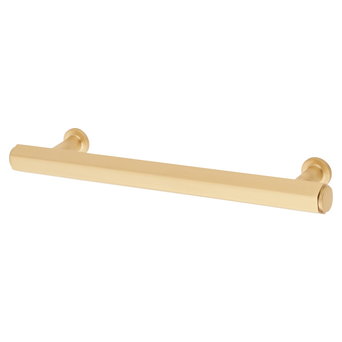 Vesper Hex 14mm T-Bar Cabinet Pull Handle - 128mm Centres - Satin Brass