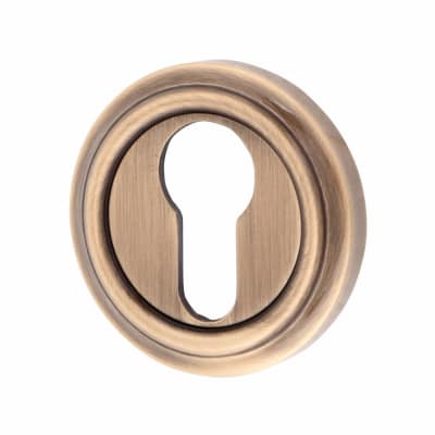 Parisian Escutcheon - 53mm Diameter - Euro - Antique Brass