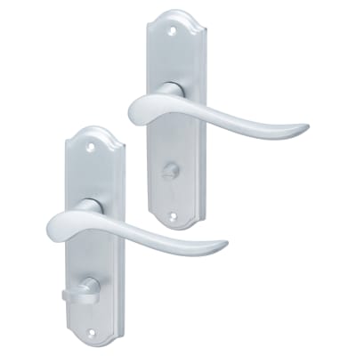Satin Chrome Scroll Bathroom Door Handles - Turin Range - 170 x 46mm