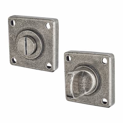 Jesmond Bathroom Door Turn & Release Set - 50mm Diameter - Pewter