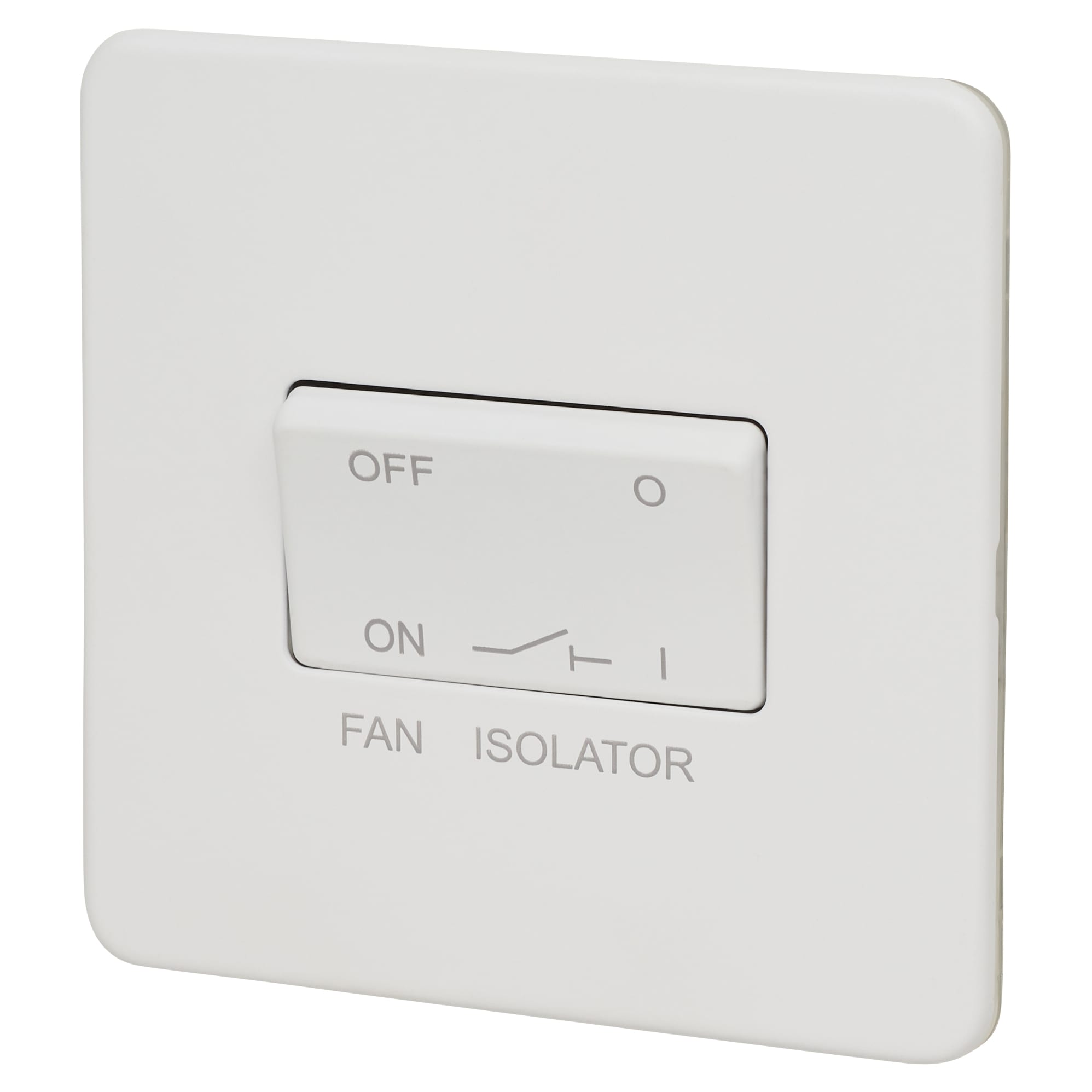 10AX 1 Gang Triple Pole Fan Isolator Switch - Matt White