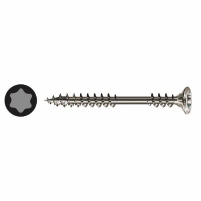 T-Star Plus Facade Torx Countersunk Wood Screws - 4.5 x 50mm - A2 Stainless Steel - Pack of 200