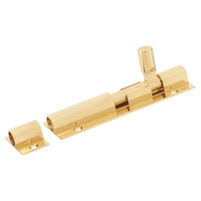 Polished Brass Straight Barrel Bolt - 100 x 32mm
