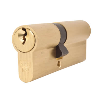 5 Pin 85mm Euro Double Cylinder - 35 + 50mm - Polished Brass - Keyed to Differ