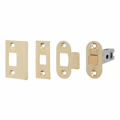 Contract Bolt Through Tubular Latch - 76mm Case - 56mm Backset - Radius/Square - Pol Brass