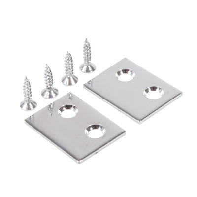 Bramah Rola Sash Window Stop Plate - 25 x 18mm - Polished Chrome