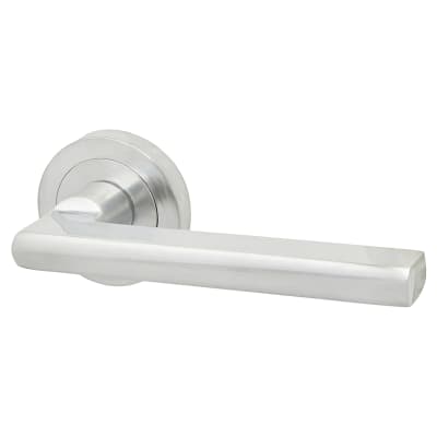 Satin Chrome Door Handles on Round Rose - Sophia Range