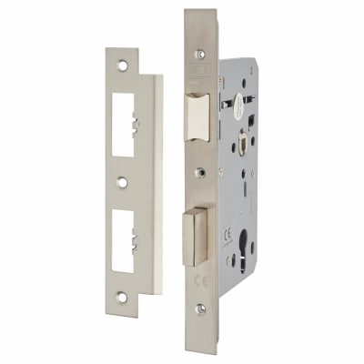Heavy Duty DIN Euro Sashlock - 90mm Case - 60mm Backset - Square - Sat Stainless Steel