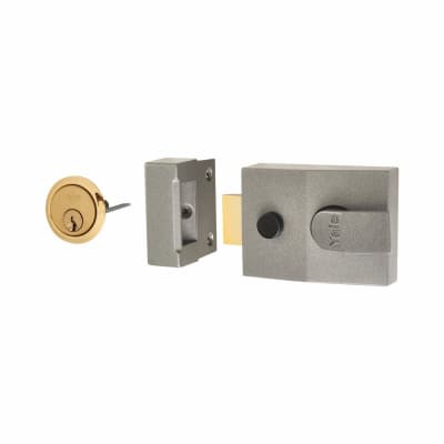 88 Traditional Nightlatch - 60mm Backset - Grey Case/Polished Brass Cylinder