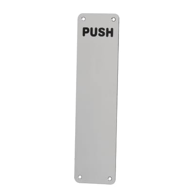 Stainless Steel Finger Plate - Push - 350 x 75 x 1.5mm - Satin