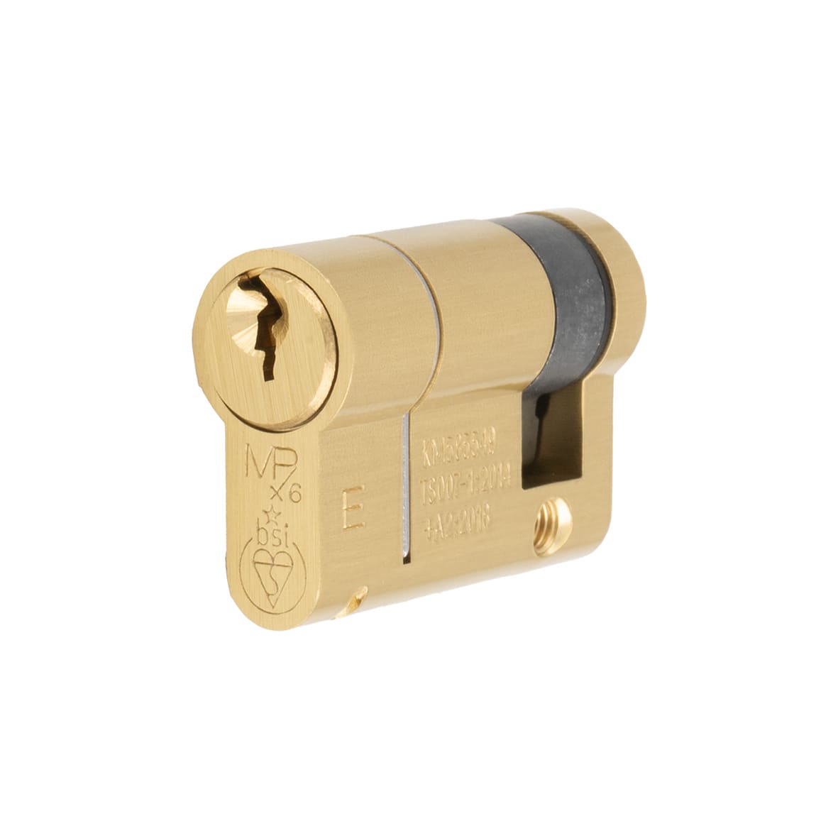 1 Star 6 Pin 46mm Euro Single Cylinder - 36 + 10mm - Satin Brass - Keyed to Differ