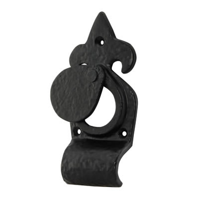Antique Black Iron Rim Cylinder Latch Cover Escutcheon - 144 x 63mm