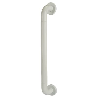Diamond White Nylon D-Bar Door Pull Handle on Rose - Screw Fix - 600mm c/c