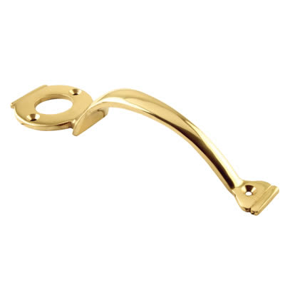 Escutcheon Handle for Long Throw Gate Lock - 200mm Length - Polished Brass