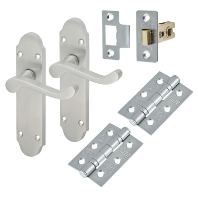 Satin Chrome Victorian Summer Scroll Latch Door Handles Pack