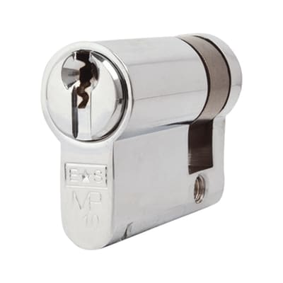 10 Pin 42mm Euro Single Cylinder - 32 + 10mm - Polished Chrome - Master Keyed
