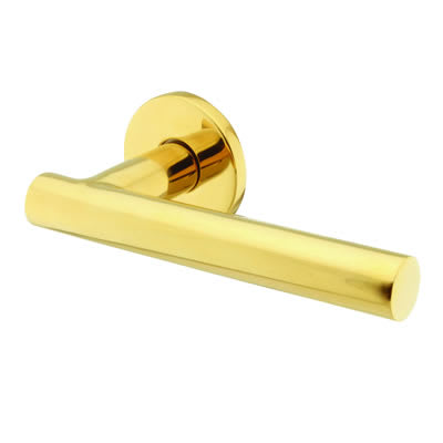 PVD Brass Door Handles on Round Rose - Range