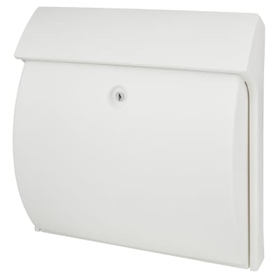 Classic Plastic Postbox - 375 x 384 x 145mm - White