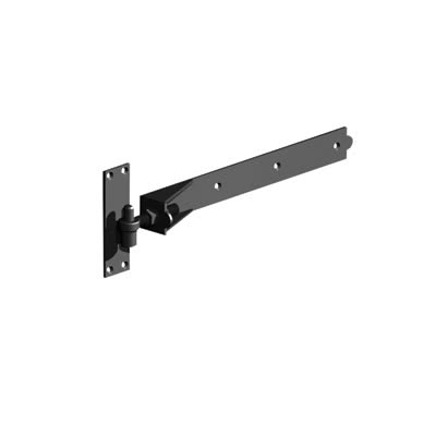 Heavy Duty Adjustable Hook & Band Gate Hinge - 600 x 57mm - Black Galv - Pair