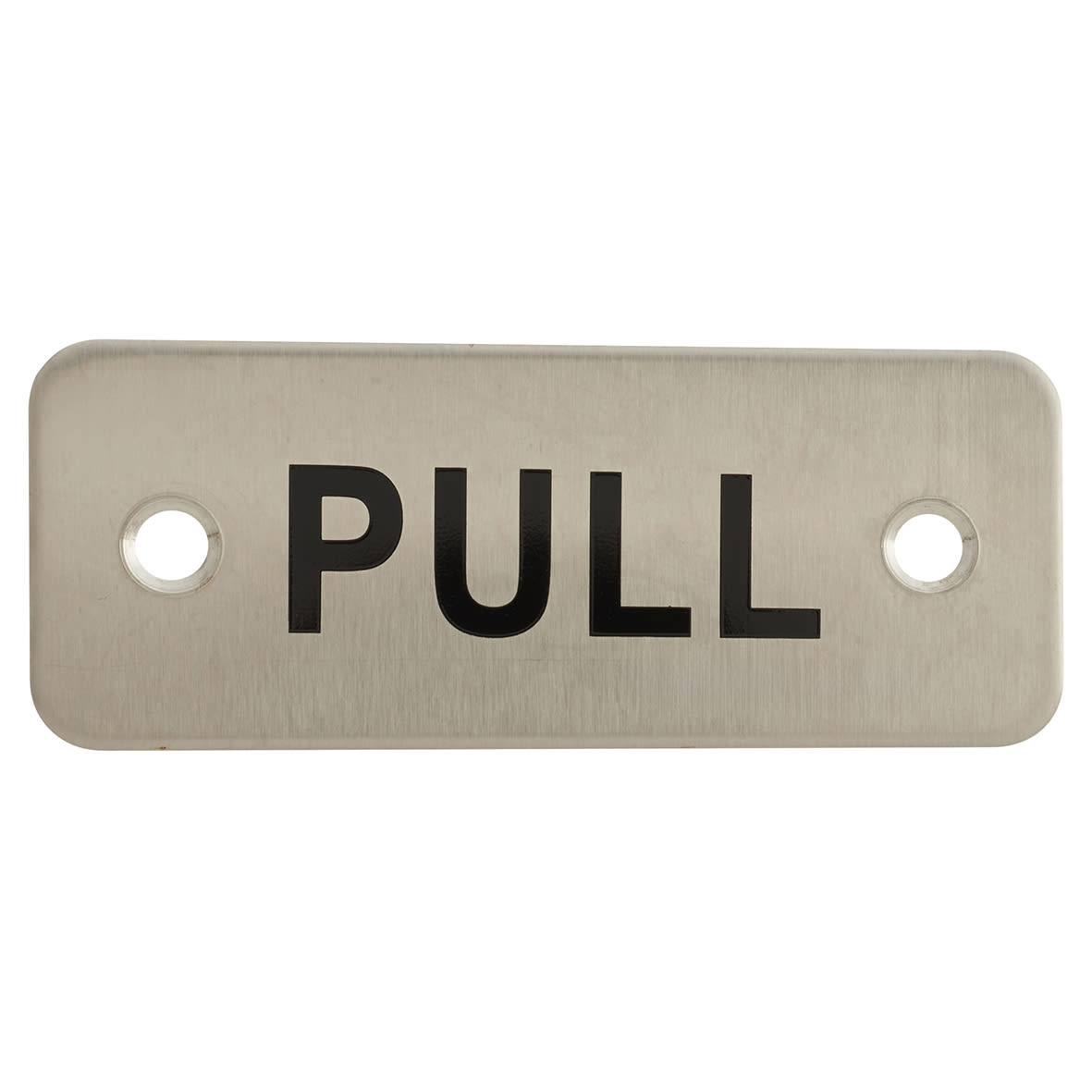 Pull Rectangular Door Sign - 75 x 30mm - Satin Stainless Steel