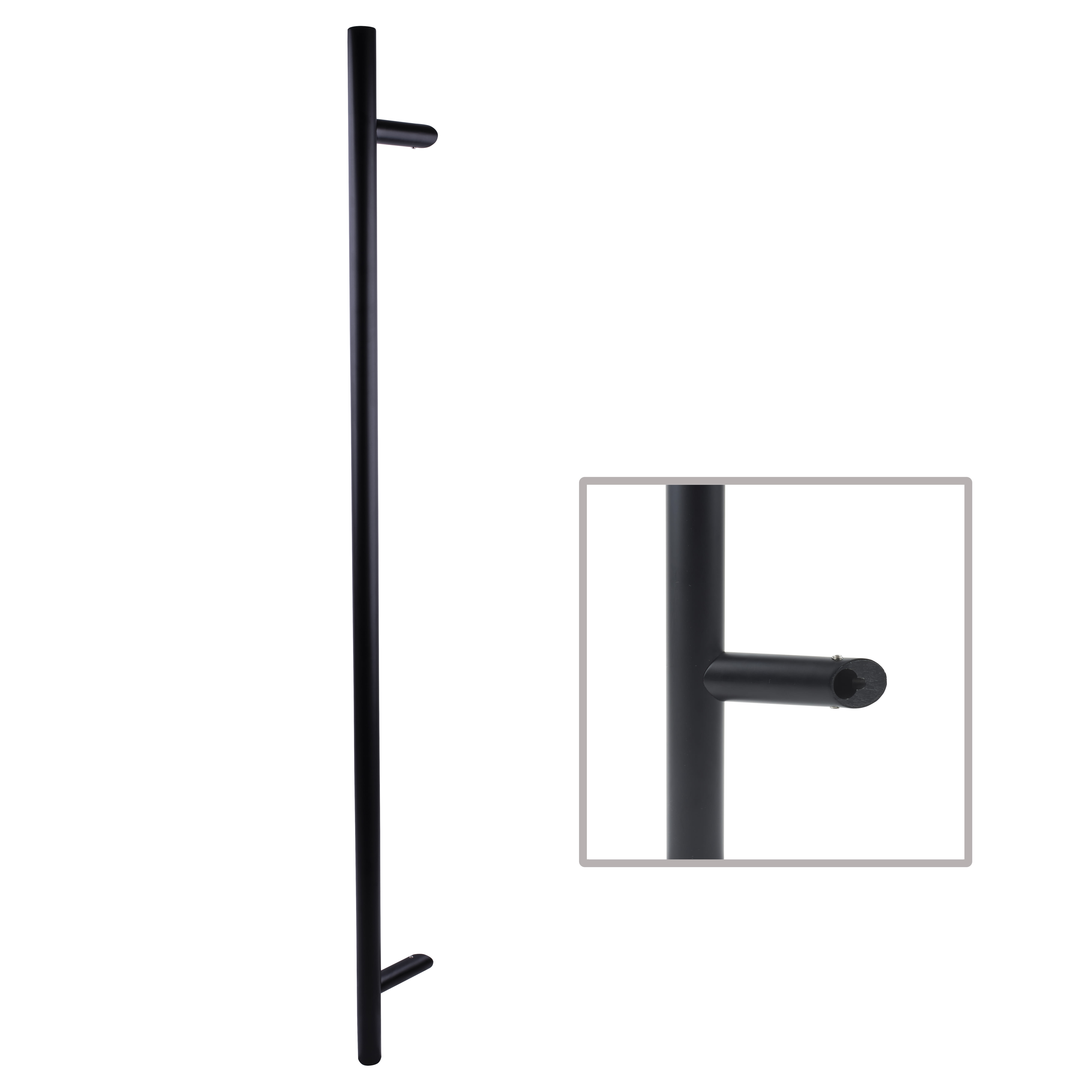 Matt Black 30mm Guardsman T-Bar Door Pull Handle - Bolt Fix - 1000mm Centres