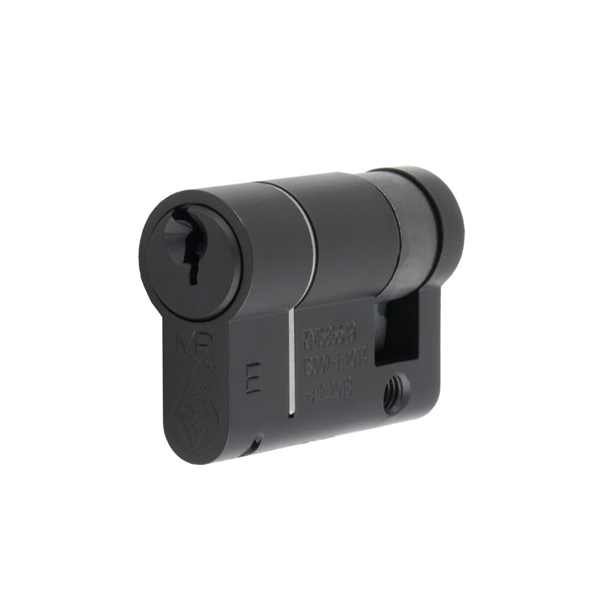 1 Star 6 Pin 46mm Euro Single Cylinder - 36 + 10mm - Matt Black - Keyed to Differ