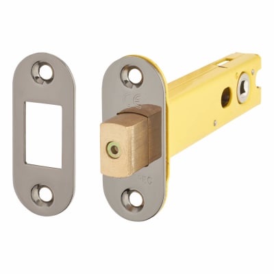 5mm Bolt Through Tubular Bathroom Deadbolt - 103mm Case - 82mm Backset - Radius - Black Nickel