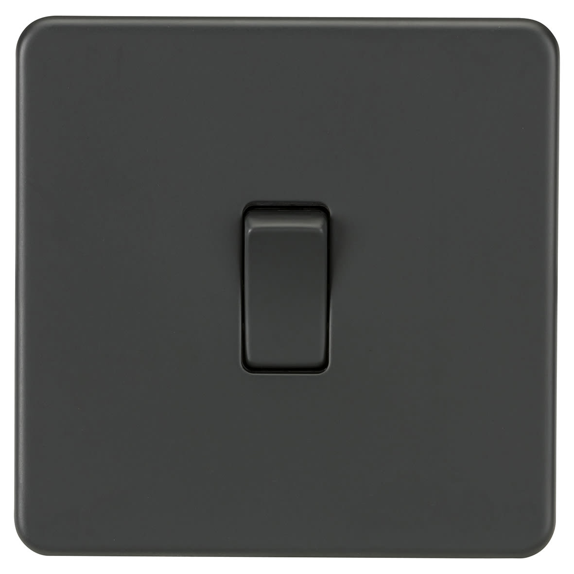 10AX 1 Gang Screwless Flat Plate Double Pole Light Switch - Anthracite