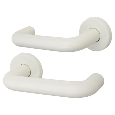 Diamond White Nylon Steel Core Safety Door Handle on Rose - Paris Range