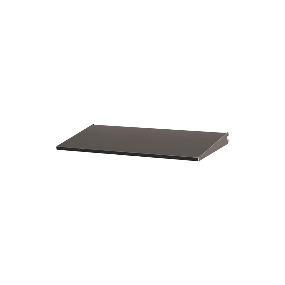 Top Track System - Angled Metal Shelf with Integrated Brackets - 598 x 267mm - Graphite