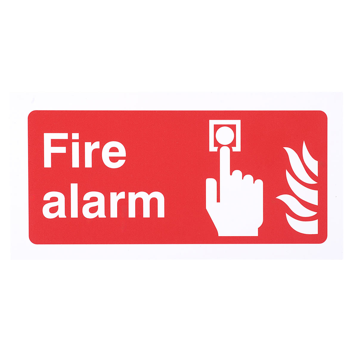 Fire Alarm Symbol Sign - 200 x 100mm - Rigid Plastic