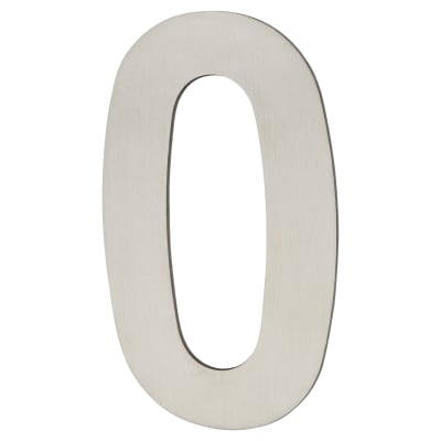 100mm Concealed Screw Fix Door Numeral - 0 - Satin Stainless Steel
