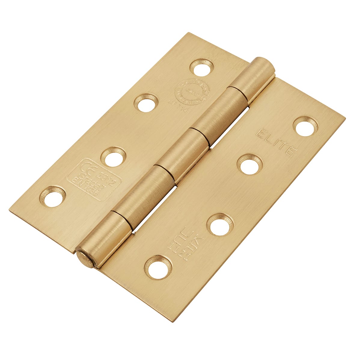 Steel Grade 7 Butt Fire Door Hinge - 100 x 70 x 2mm - Satin Brass - Pair