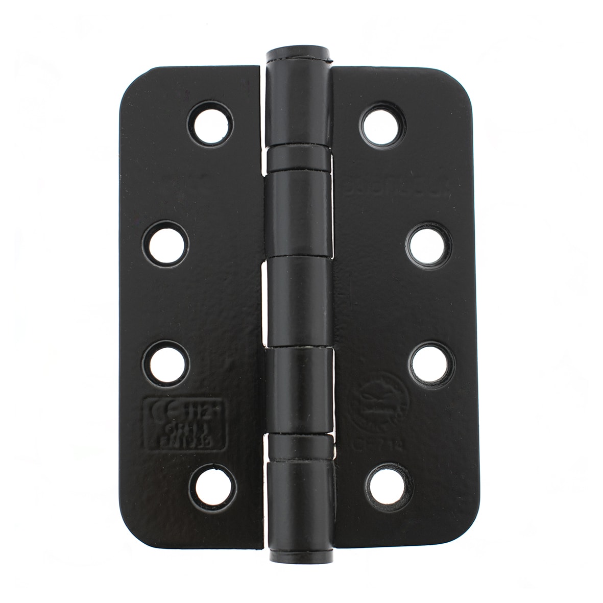 Radius Ball Bearing Grade 13 Butt Fire Door Hinge - 102 x 76 x 3mm - Matt Black - Pair