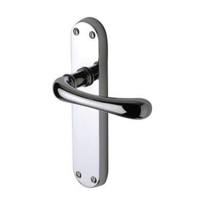 Polished Chrome Latch Door Handles - Donna Range - 183 x 42mm
