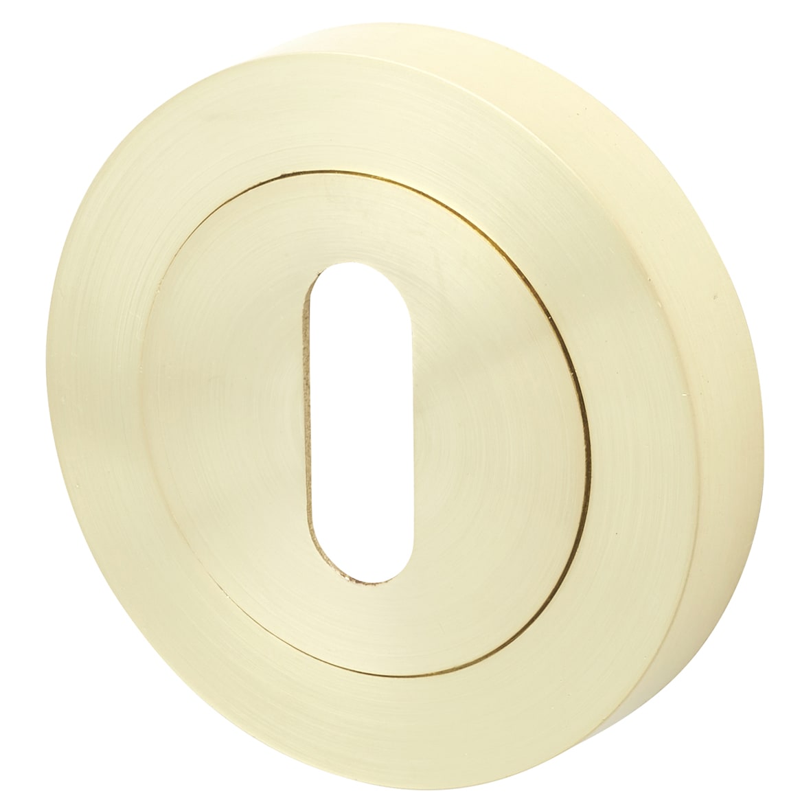 Escutcheon - 52mm Diameter - Keyhole - Satin Brass