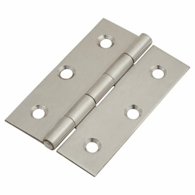 Pressed Butt Door Hinge - 76 x 51 x 1.5mm - Satin Stainless Steel - Pair