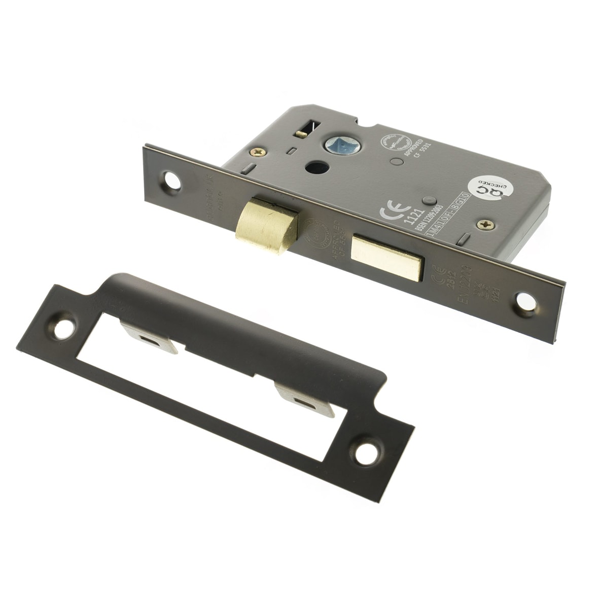 Bolt Through Bathroom Lock - 65mm Case - 44mm Backset - Urban Dark Bronze