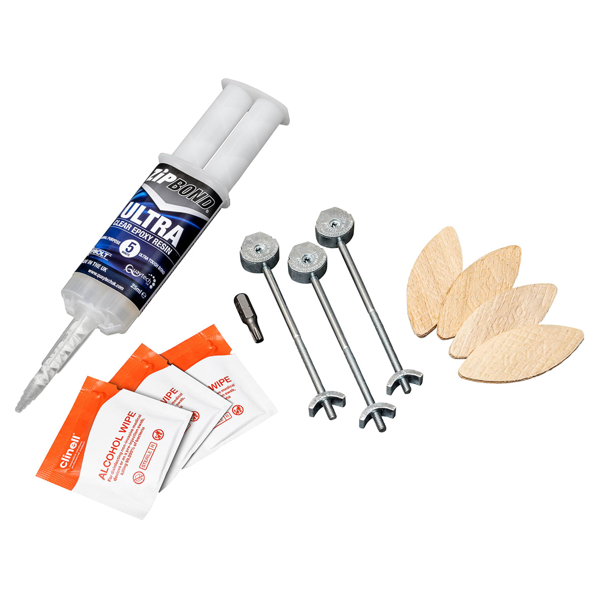Solid Compact Laminate Worktop Joining Kit - Suits 12 - 15mm Thick Worktops