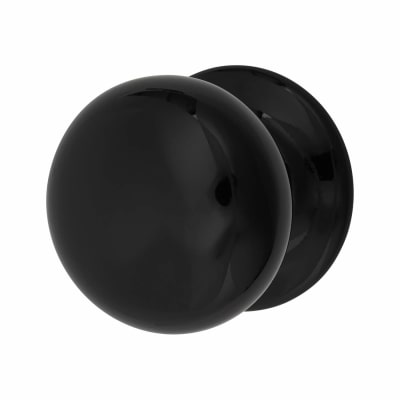 Black Traditional Porcelain Mortice/Rim Door Knob - 60mm Rose Diameter