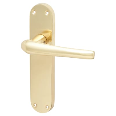 Polished Brass Latch Door Handles - Naples Range - 182 x 40mm